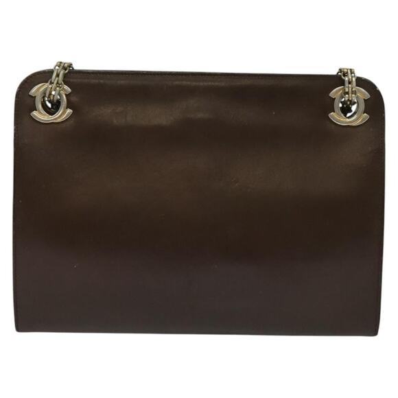 Chanel Chain Handbag Leather Brown Gold CC - Picture 2 of 7